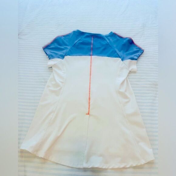 Lucky in Love Brand Blue and White Flutter Sleeve T-Shirt - Picture 5 of 7